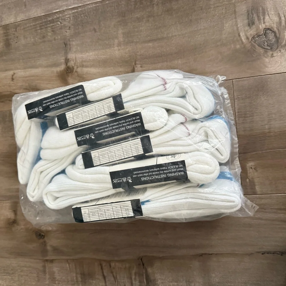 NEW Twin City Baseball 2 in 1 Ribbon Stirrup Socks 12 13.5 5 Pairs White Blue St